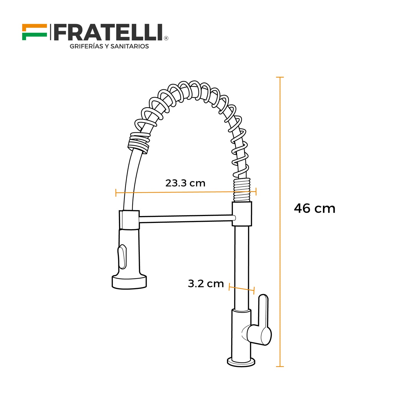 Llave P/Cocina al Mueble GBRA-6 SS 304 -Satin Gold-Fratelli