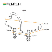 Mezcladora P/Cocina -Mueble Aleta Hebel (Hospitalaria)-Fratelli