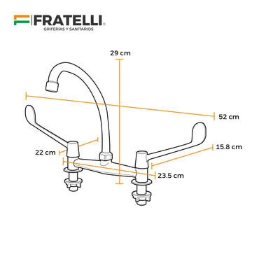 Mezcladora P/Cocina -Mueble Aleta Hebel (Hospitalaria)-Fratelli