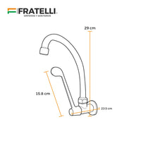 Llave P/Cocina-Pared Aleta Hebel (Hospitalaria)-Fratelli