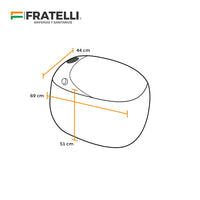 Inodoro inteligente plus HRM Blanco + Tapa Asiento y  Accs 690X440X510 - Fratelli Premium
