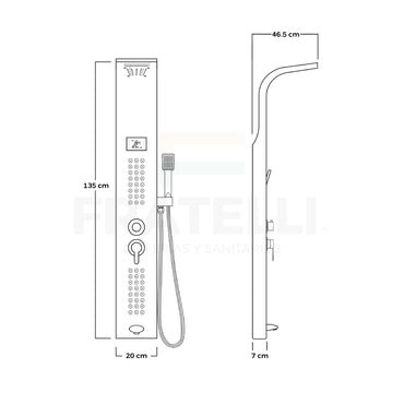 COLUMNA DE DUCHA IGUAZÚ SATIN GOLD - FRATELLI SIGNATURE
