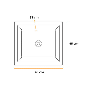 Lavadero P/ Marmol 45X45X23Cm Nano Black Infinity Premium - Fratelli