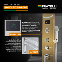 Panel De Ducha Inox Led Gun Grey Sk-8006 - Fratelli