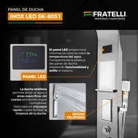 Panel De Ducha Inox Led C/Jabonera Cromado Sk-8051 - Fratelli