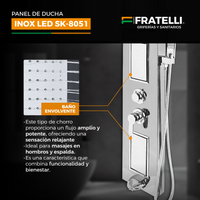 Panel De Ducha Inox Led C/Jabonera Cromado Sk-8051 - Fratelli