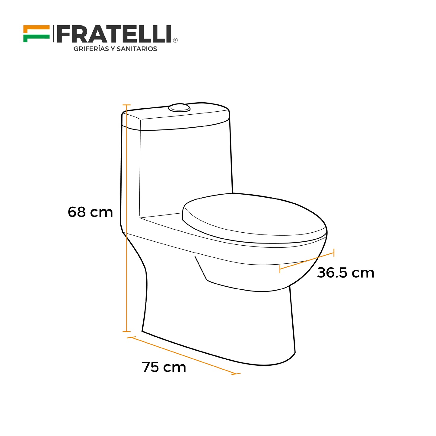 COMBO FRATELLI de Inodoro One Piece Kioto + Lavatorio Bowl Cuadrado 120D