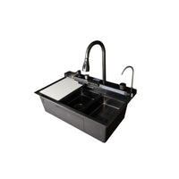 Lux-7546B Lavadero Multifuncional Luxury De Acero Inox. Black C/Mezc (4 Funciones) 75X46X23Cm - Fratelli