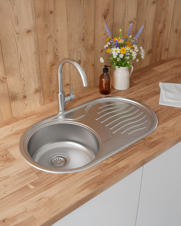 Lavadero Acero Inox. Semidueto C/Escu Nd85X45 B Fratelli