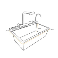 Mdv-7545G -Lavadero Multifuncional Maldivas De Acero Inox. 304 Gold C/Mezcladora +Filtro De Agua (5 Funciones) 75X45X23 Cm -Fratelli Premium