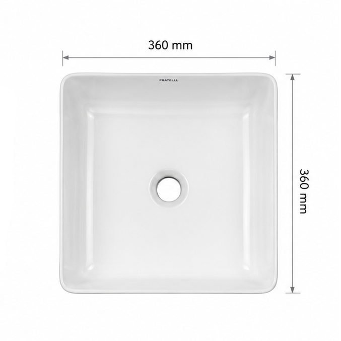 BOWL LOZA (F05) MOD. CUADRADO BLANCO 360X360X130 FRATELLI