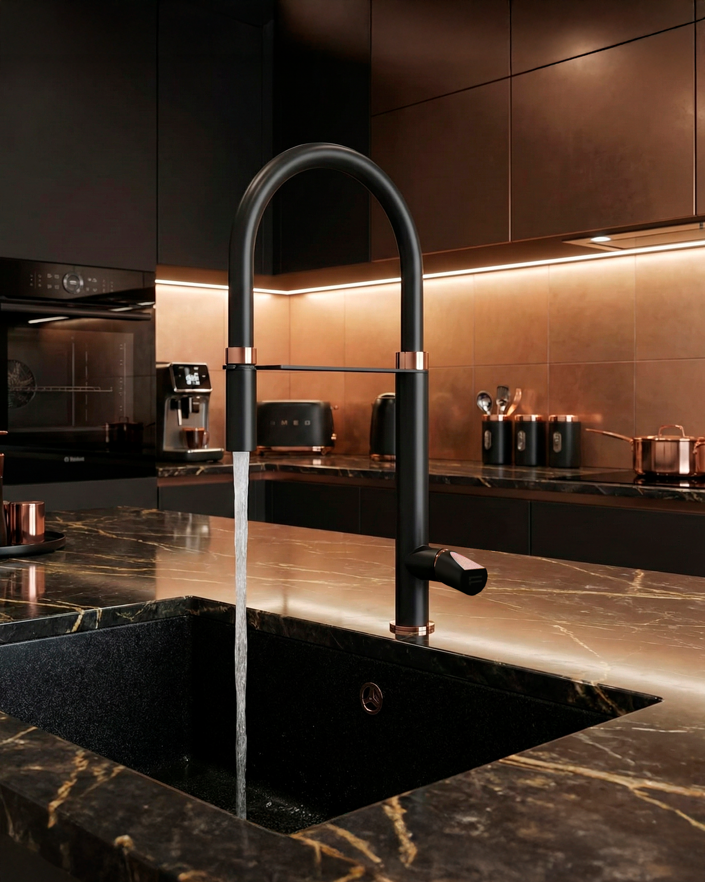 Mezcladora Love Series P/Cocina Goldenrose/Black - Fratelli