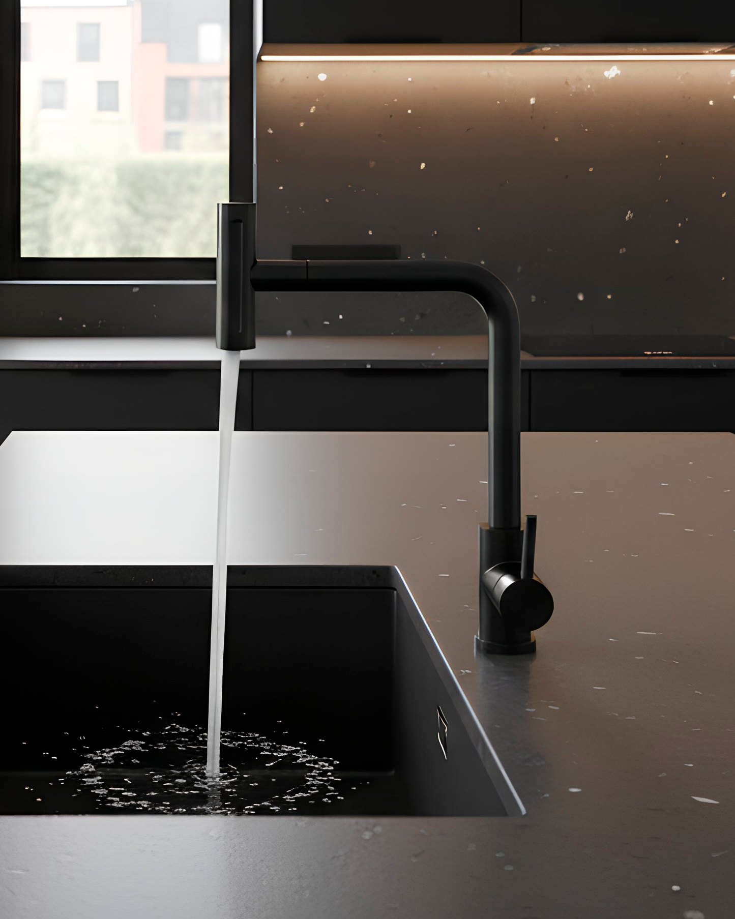 Mezcladora P/Cocina al Mueble Acero Inox. 4 funciones SGP -Black-Fratelli