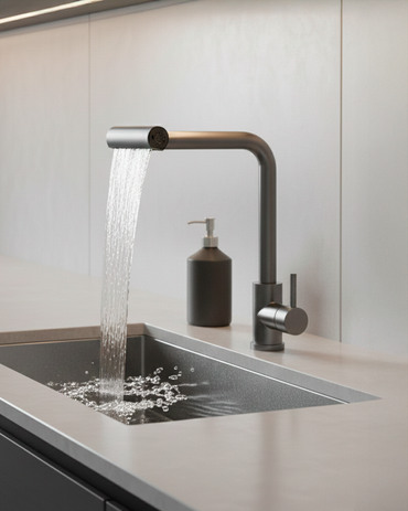 Mezcladora P/Cocina al Mueble Acero Inox. 4 funciones SGP -Gun Grey-Fratelli