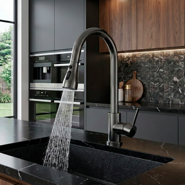 Mezcladora P/Cocina al mueble Acero Inox. 3 Funciones CN -Gun Grey-Fratelli