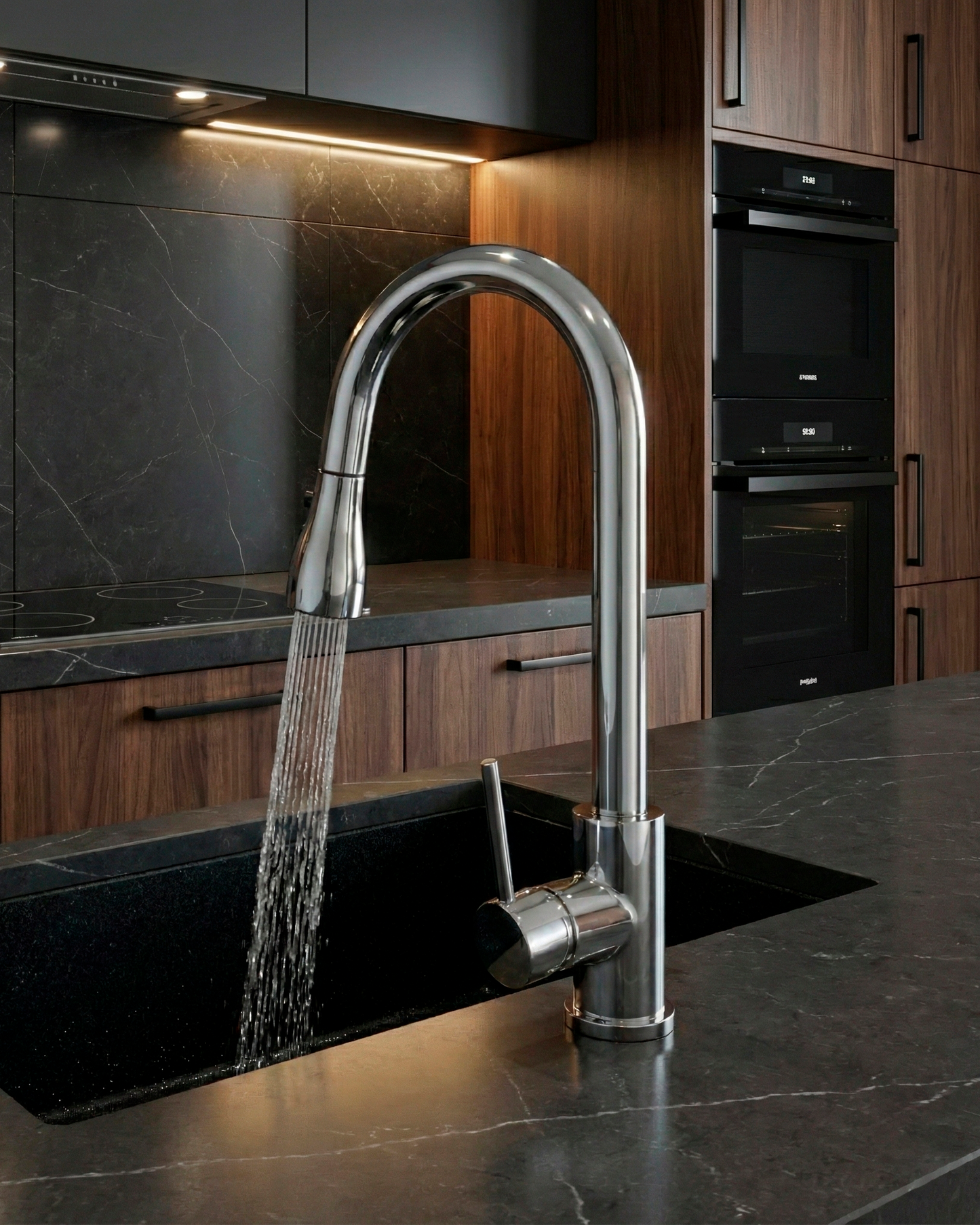 Mezcladora P/Cocina al mueble Acero Inox. 3 funciones CN -Cromado-Fratelli