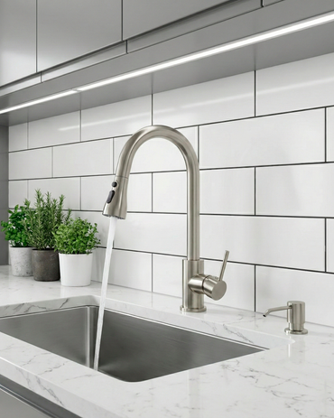 Mezcladora P/Cocina al mueble Acero Inox. 3 funciones CN -Satinado-Fratelli