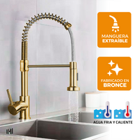 Mezcladora Monoc. P/Cocina Al Mueble Navarra-1  Bronce Gold - Fratelli Premium