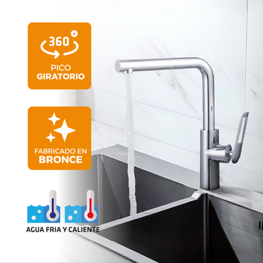 Mezcladora Monoc. P/Cocina Al Mueble SS Bronce Cromado - Fratelli Premium