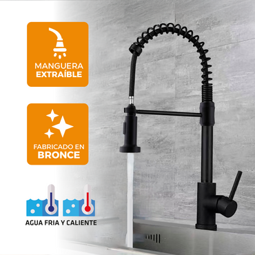 Mezcladora Monoc. P/Cocina Al Mueble Navarra-1  Bronce Black- Fratelli Premium