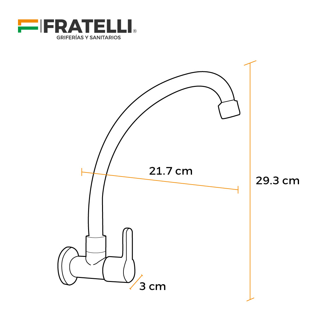 Llave P/Cocina Pared-3063 Aleta 2 New Style - Fratelli