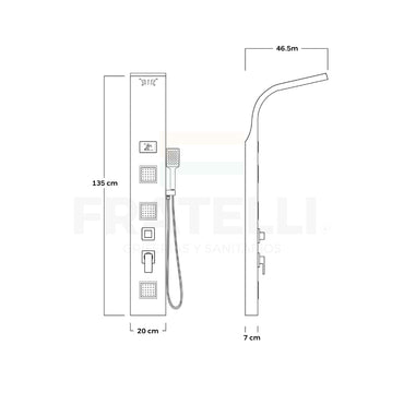 COLUMNA DE DUCHA NIAGARA SATIN GOLD - FRATELLI SIGNATURE