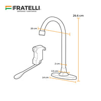 Llave P/Cocina-Mueble C/Pedal (Hospitalaria)-Fratelli