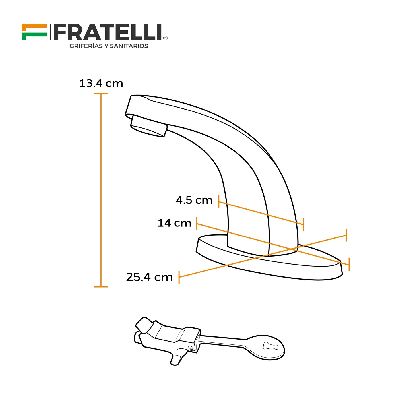 Llave P/Lavatorio-Mueble C/Pedal (Hospitalaria)-Fratelli