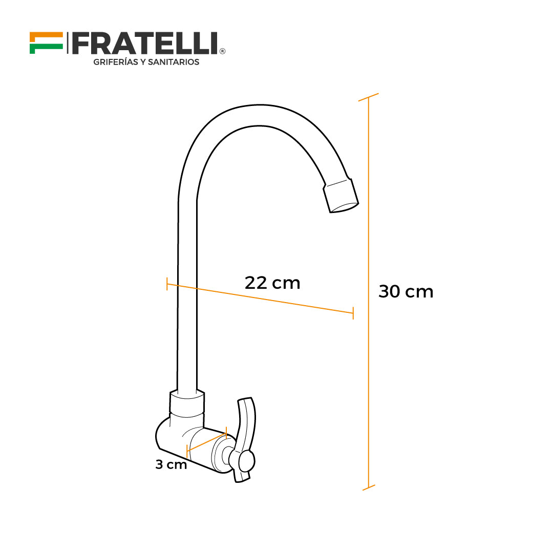 Llave P/Cocina RMA R-08 (Satinado)