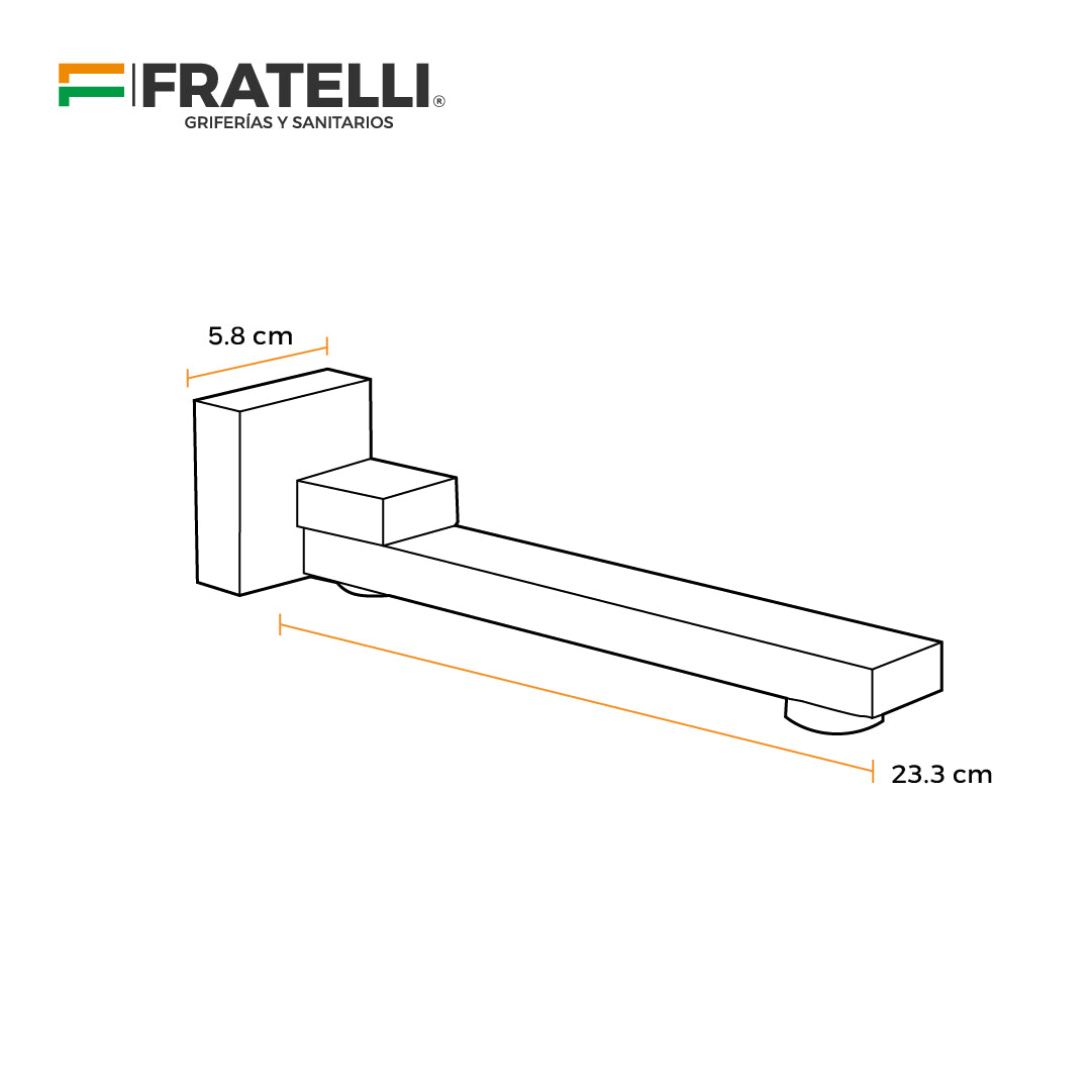 Pico A La Pared Tipo Cuadrado Salvini-2 Bronce Cromado - Fratelli Premium