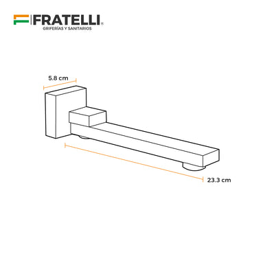 Pico A La Pared Tipo Cuadrado Salvini-2 Bronce Cromado - Fratelli Premium