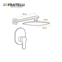 Mezcladora Monoc. Minimalista Canopla Ovalada +Cabeza De Ducha 6023 Sands Bronce Gun Grey - Fratelli Premium