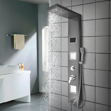 Panel De Ducha Inox Led Gun Grey Sk-8015 - Fratelli
