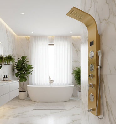 Panel De Ducha Inox Led Satin Gold Sk-8004 - Fratelli