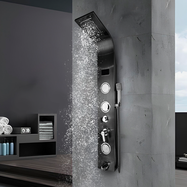 Panel De Ducha Inox Led Bright Black Sk-8004 - Fratelli