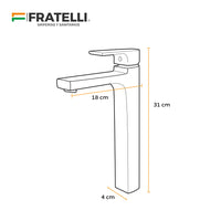Mezcladora Monoc.P/Bowl (Alto) Torino-1  Bronce Gun Grey - Fratelli Premium