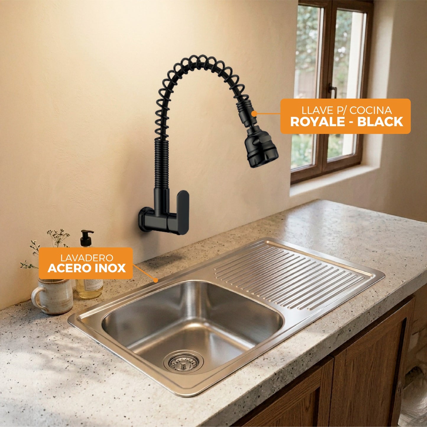 LAVADERO 0010010059 + LLAVE RYL BLACK– FRATELLI
