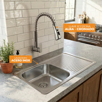 LAVADERO 0010010059 + LLAVE ALBA CROMADO  – FRATELLI