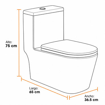 INODORO ONE PIECE TITN WATERSENSE + TAPA ASIENTO Y ACCES. BLANCO  (650X365X750) - FRATELLI PREMIUM