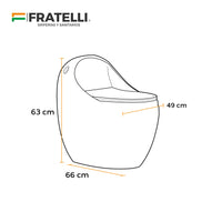 Inodoro One Piece Zeus + Tapa Asiento Y Acces. Ovalado Blanco Marmoleado (660X490X630) - Fratelli Premium