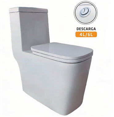 INODORO ONE PIECE MKS + TAPA ASIENTO UF Y ACCES.BLANCO  (695X365X775) - FRATELLI PREMIUM