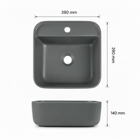 BOWL LOZA (150A) MOD.CUADRADO MATE GRIS 39X39X14 FRATELLI