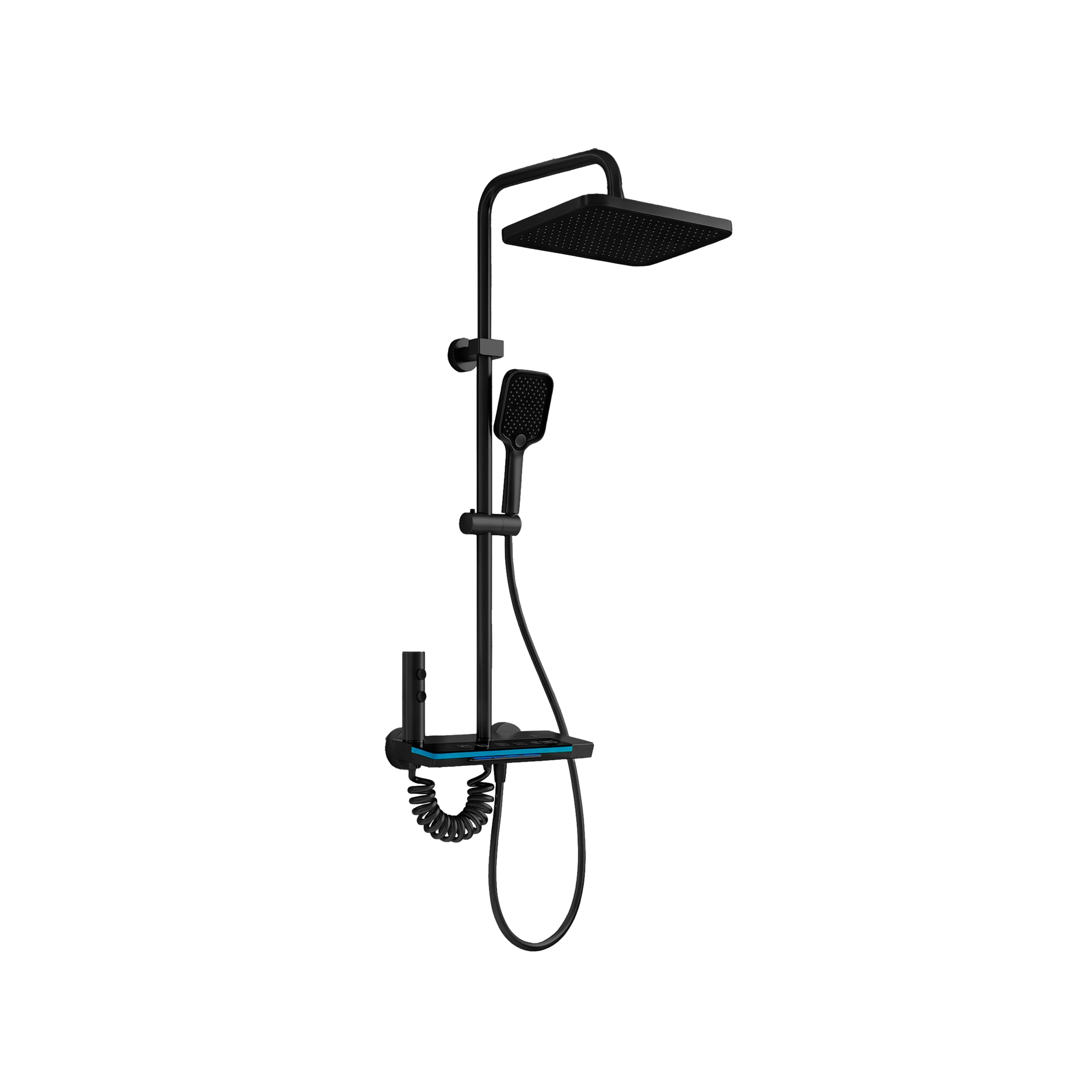 DUCHA MULTI. MODERNA MAD 4 TECLAS C/ROCIADOR Y LED NEGRO - FRATELLI