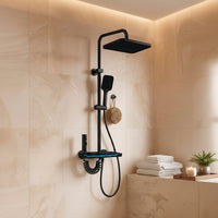 DUCHA MULTI. MODERNA MAD 4 TECLAS C/ROCIADOR Y LED NEGRO - FRATELLI
