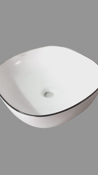 Bowl Loza (158) Mod. Cuadrado Blanco C/Negro 42X42X14 - Fratelli