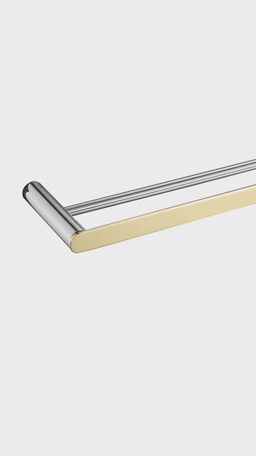 Toallero Barra F9200-5 Base Redonda Minimalista Ss 304 Cromado & Gold - Fratelli