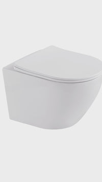 Inodoro Flotante Luna Redondo Blanco + Tapa De Asiento  (480X360X370) - Fratelli Premium