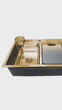 Mvl-6845G Lavadero Multifuncional Marvelous De Acero Inox. Gold C/Acces. 68X45X23Cm - Fratelli