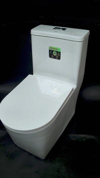 Inodoro One Piece  Cuadrado + Tapa Asiento Y Acces.Blanco  (695X375X750) - Fratelli Premium