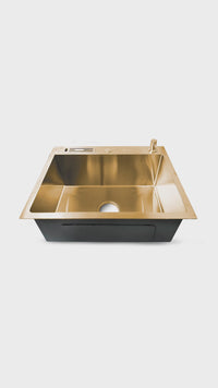 Prm-6045G Lavadero Prime De Acero Inox. Gold C/Acces. 60X45X23Cm - Fratelli